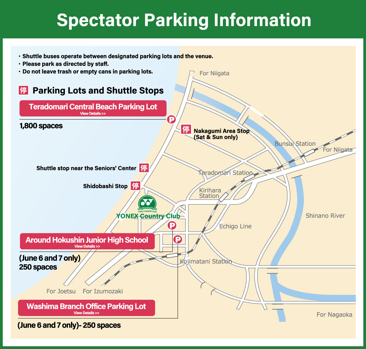 Spectator Parking Information